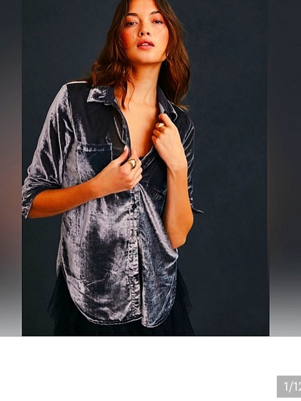 The Hadley Relaxed Buttondown Shirt by Pilcro Anthropologie Velvet Edition Large